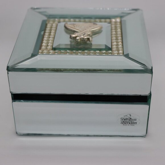 Sheridan jewelry box, delicate mirror glass decorative box with dancing figures - Picture 5 of 6